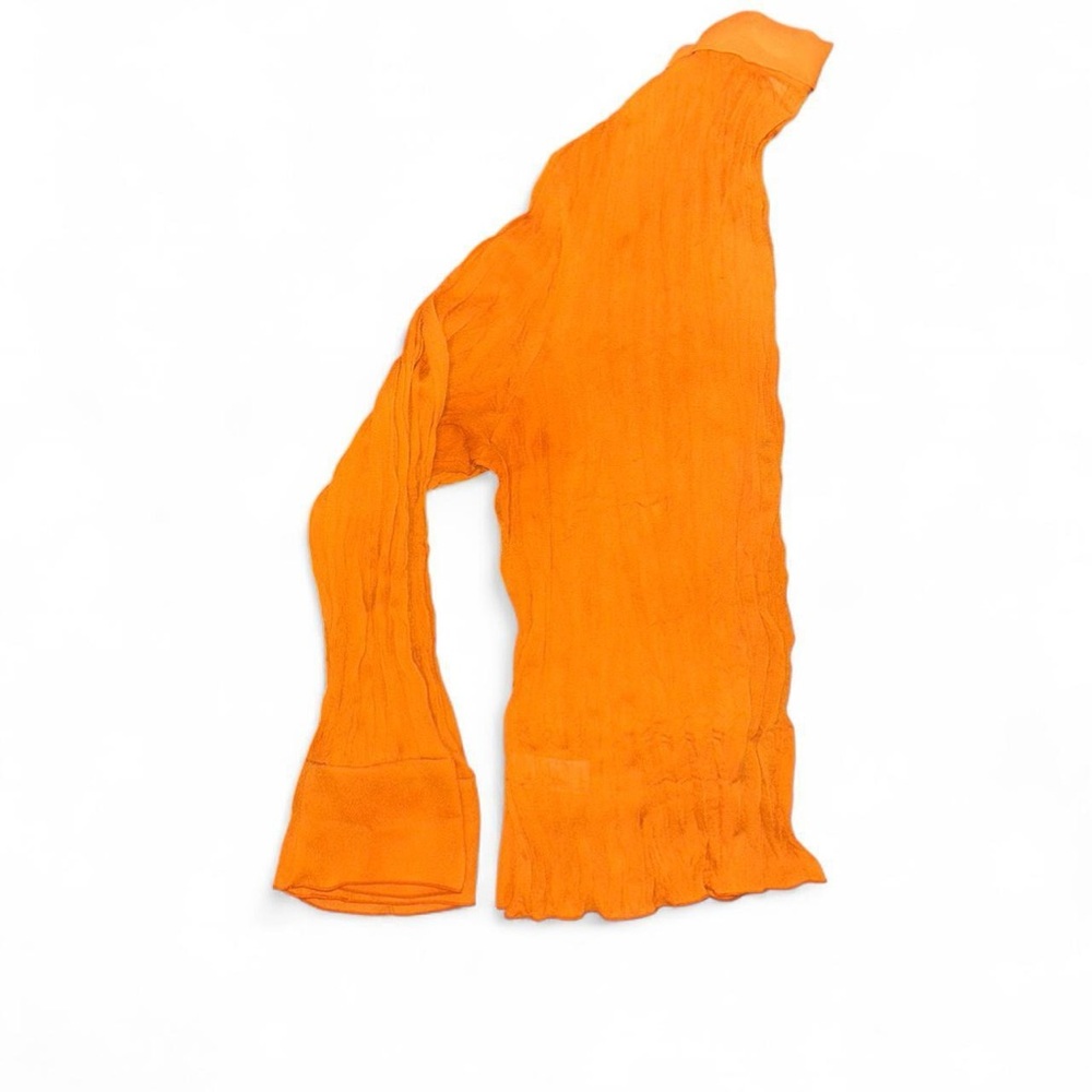 Orange Ruffled Women's Top - Picture 6 of 7